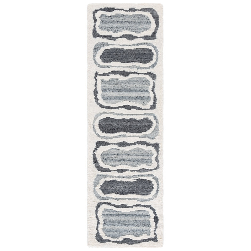 Tapis en laine touffeté à la main Casablanca 447, Tapis de couloir 2 pi 3 po x 8 pi