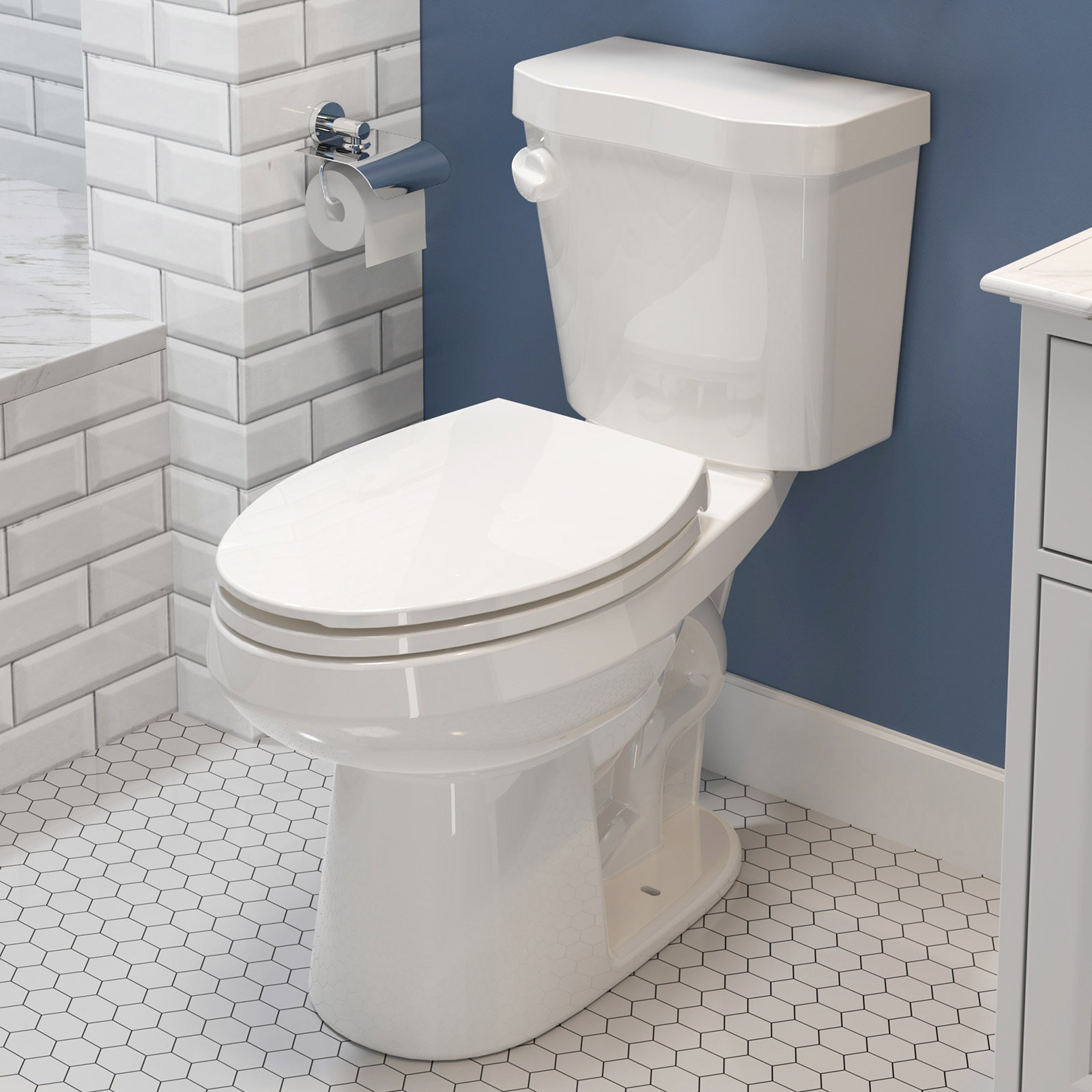 HOROW 1.28 Gallons GPF Elongated Chair Height Floor Mounted Two-Piece  Toilet (Seat Included) & Reviews