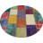 Distressed Modern Patchwork Round Area Rug 5x5