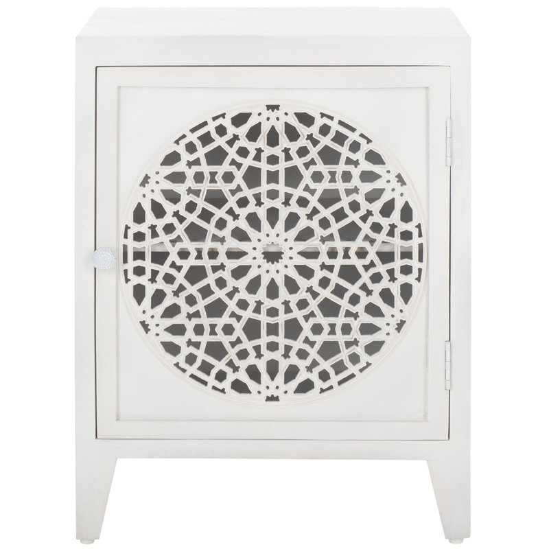 Table de chevet Toroka en gris, Blanc délavé