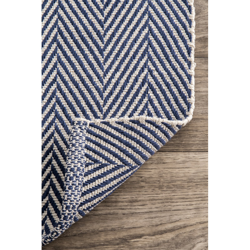 Cotton Chevron Indoor Rug, Runner 2'6" x 8'