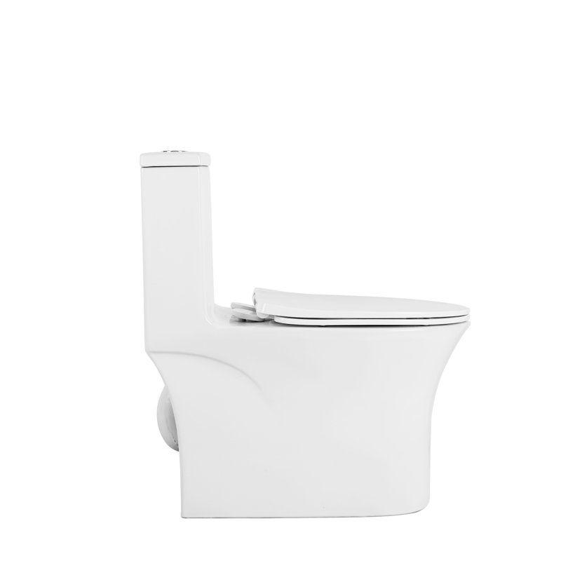 Elongated Ceramic Toilet, 1.1/1.6 , Comfort Height, White, & , Reliable Close Seat T039wt Solid