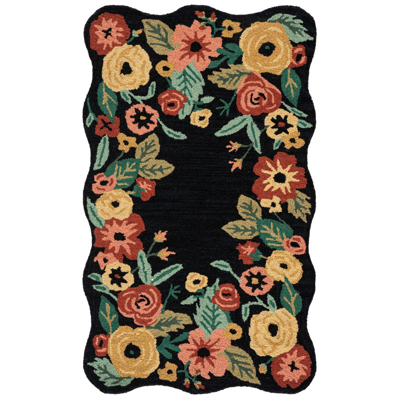 Tapis d'intérieur en laine touffeté à la main Jardin, Rectangle 3 pi 0 po x 5 pi 0 po