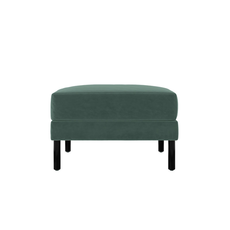 Essential Ottoman, Seafoam Recycled Velvet, Metal