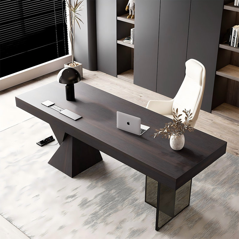 Bureau rectangulaire en bois massif 78,74 po, H 29,53 po x l 78,74 po x P 27,56 po