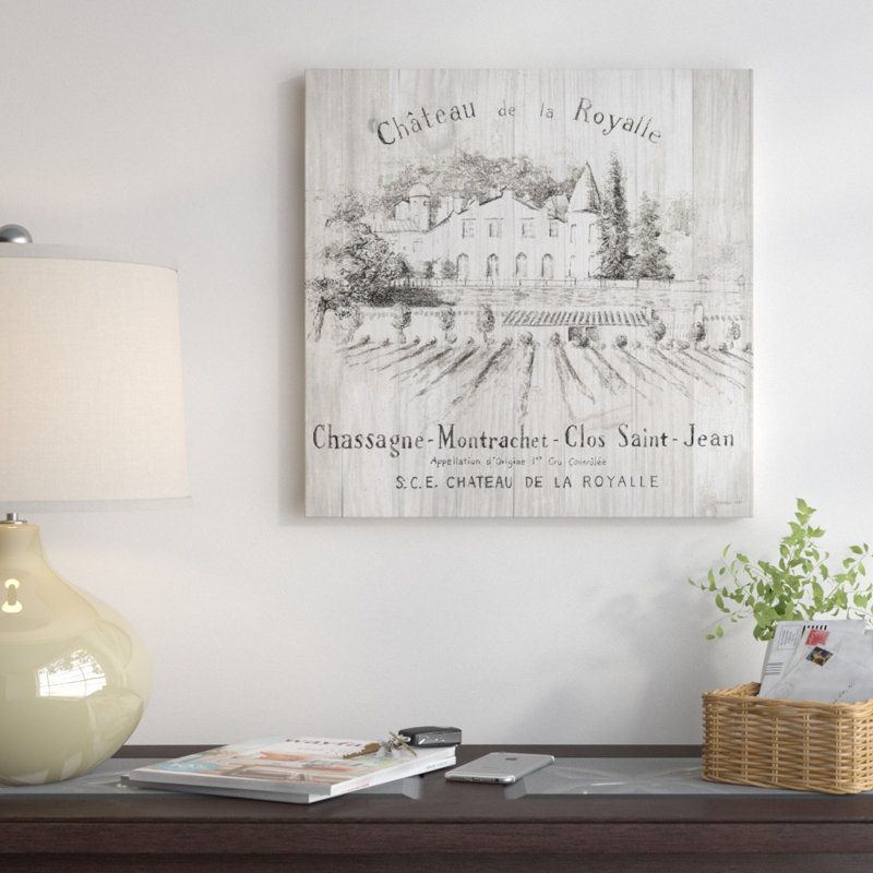 «Chateau Royalle on Wood», affiche vintage sur toile, H 37 po x l 37 po x P 1,5 po, Toile tendue, Pas de tapis