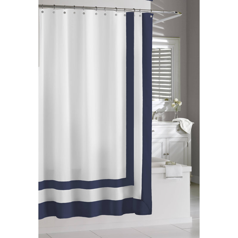 Rideau de douche en coton Gaines, Marine