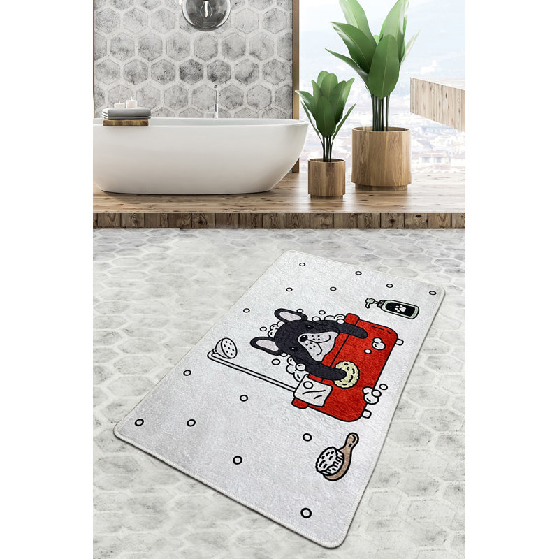 Tapis de bain antibactérien, antidérapant, 2,3 x 4,0 pieds | 100% polyester, hauteur des poils: 0,4 pouce, 20,5 oz / pied carré | Lavable à la machine, facile d'entretien, parfait pour la sécurité et le confort de la salle de bain | Durable et élégant pour la maison