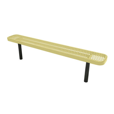 Bench, Textured Black, Expanded, 6Ft, No Back, Inground