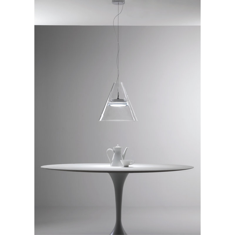 Dillinger 1 - Light Chrome LED Cone Pendant, Clear