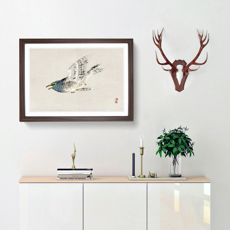 Herring Gull by Kono Baireir - Picture Frame Painting Print, Walnut Framed, 48cm H x 65cm W x 2cm D