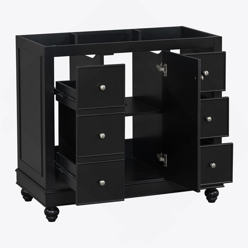 Meuble-lavabo noir 36 po (lavabo non inclus)