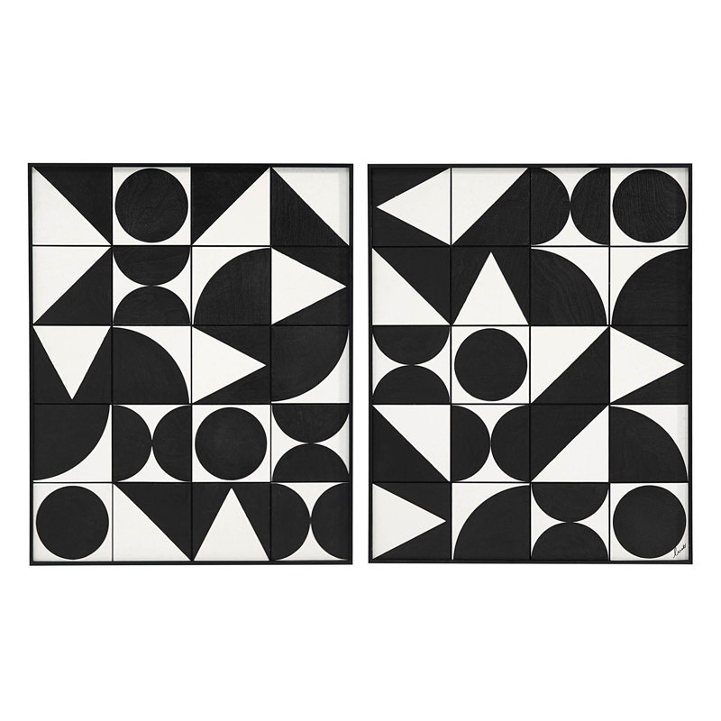 2 pièces encadrées sur toile