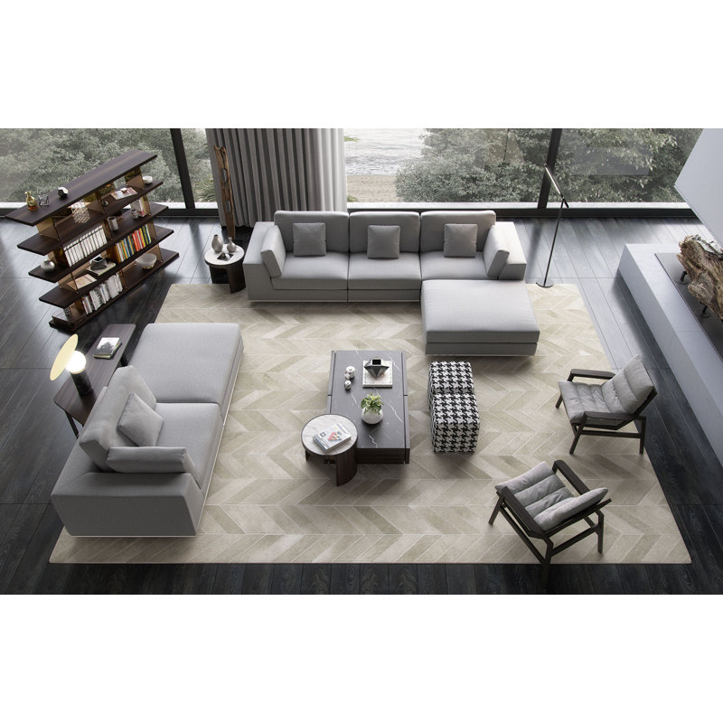 Fulton Lounge Chair In Mixed Marble Fabric