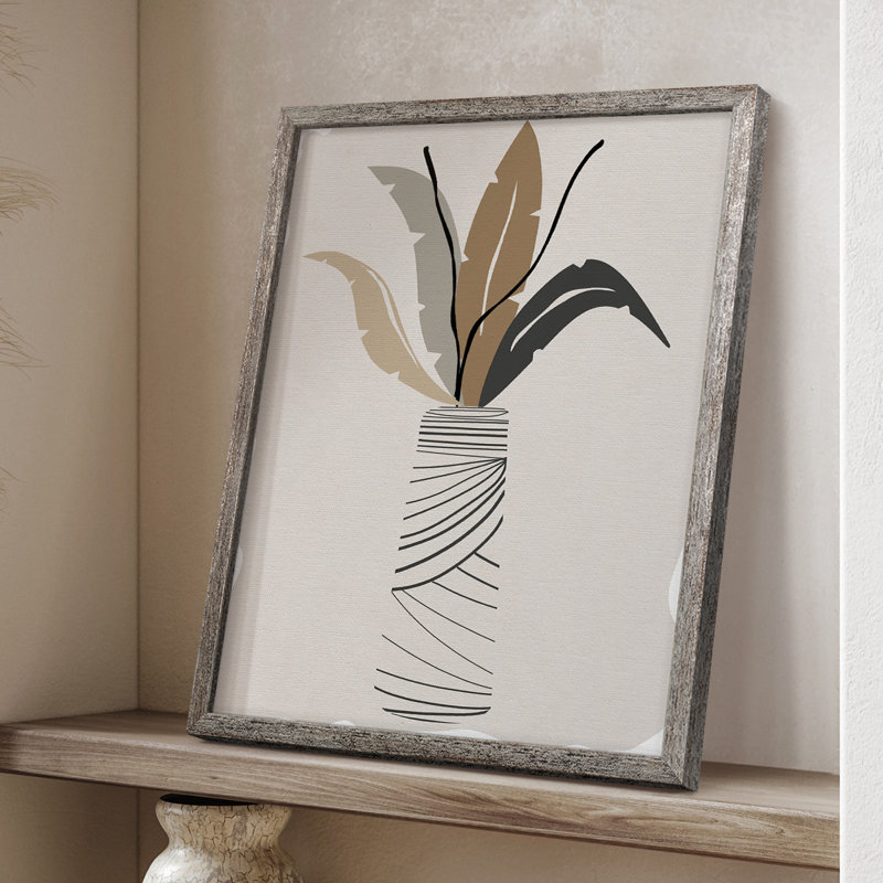 Palm Arrangement II, reproduction encadrée - bois massif 47845, H 15 po x l 12 po