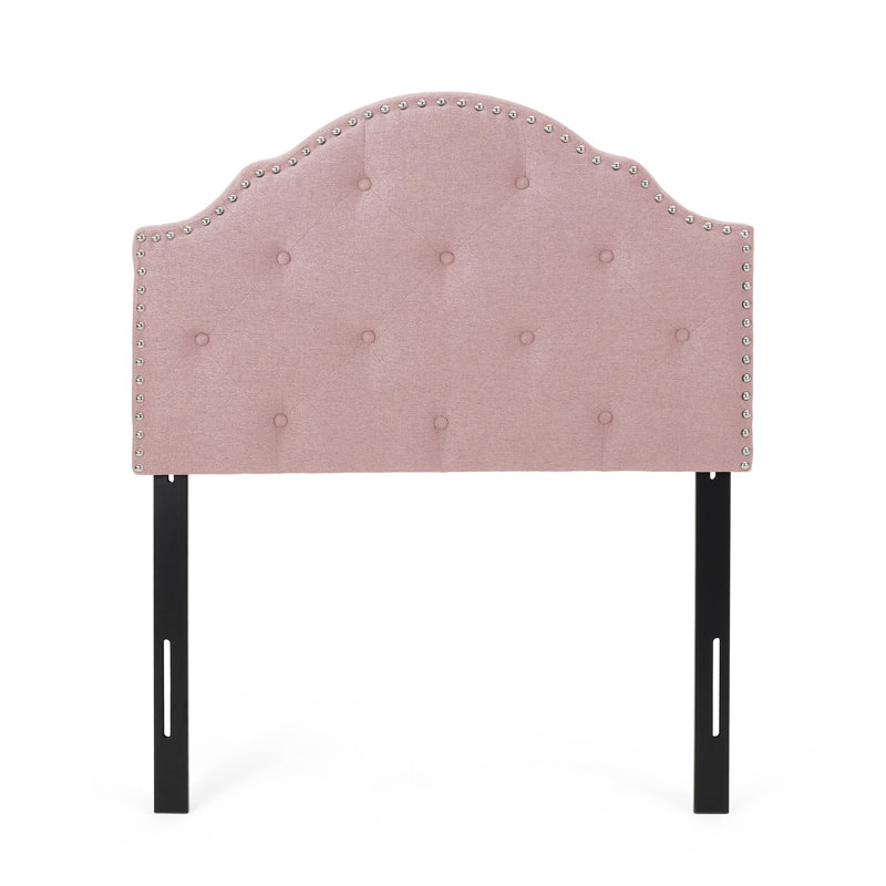 Twin Headboard In Blush, Boasting Gorgeous Button Stitching And Charming Nailhead Trim Presenting Outstanding Diamond Stitch Classy