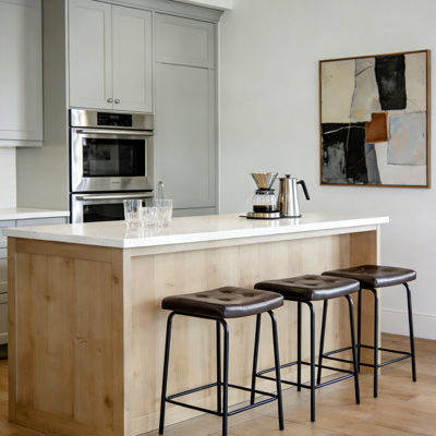Faux Leather Tufted Counter Stools