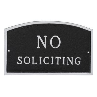 Plaque en arche «No Soliciting»