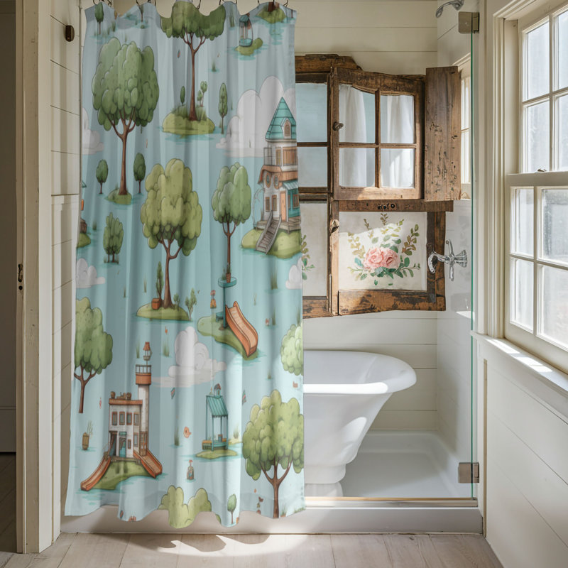 Play Zone - Rideau de douche Premium, H 74 po x l 71 po