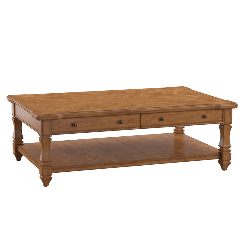 Django Solid Wood Top Coffee Table, Oak