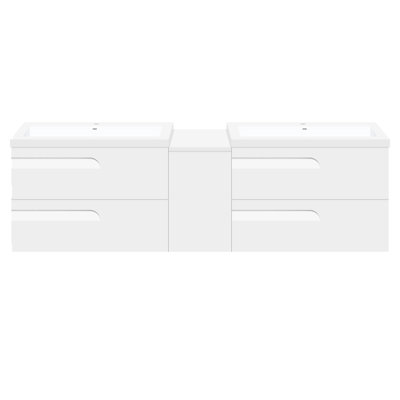 60'' Double Bathroom Vanity with Resin Top