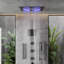  LED Bluetooth Thermostatic Shower System, Ceiling Mount Rainfall Shower Head with with Handheld Shower-95462234