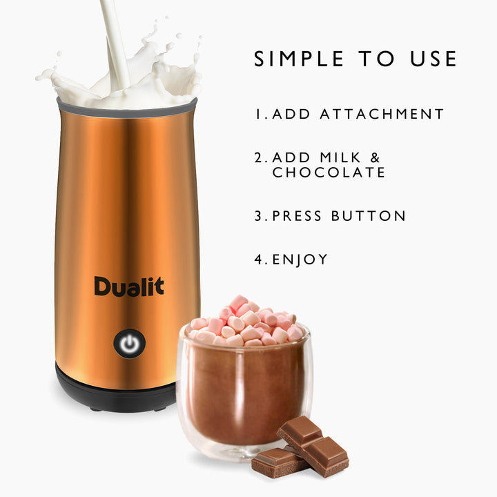 Dualit Handheld Milk Frother, Copper