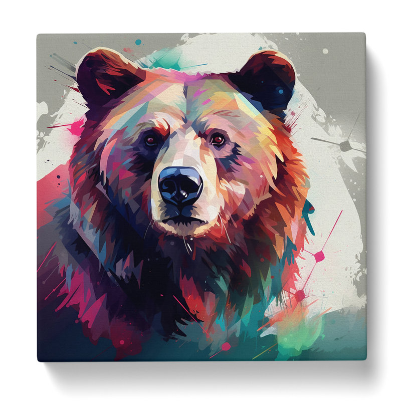Bear Graphic Art No.1 - Wrapped Canvas, 50cm H x 50cm W x 3cm D