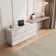 Recruls Home Office 97.6’‘ Extendable Dresser Desk with Storage Drawers, Rectangular/L-shaped Desk
