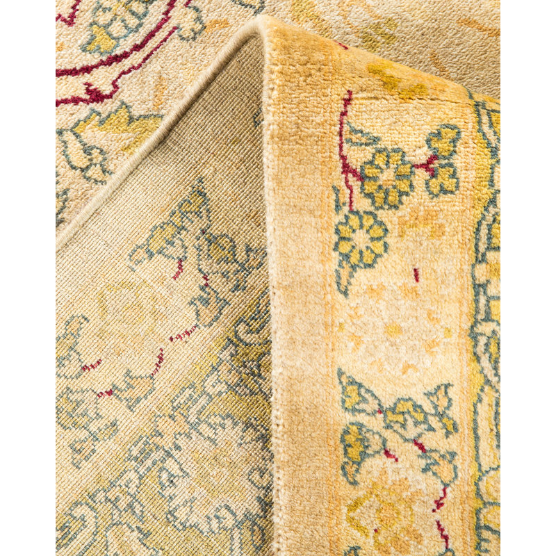 Tapis sable noué à la main de conception unique 7 pi 10 po x 10 pi 7 po Keller