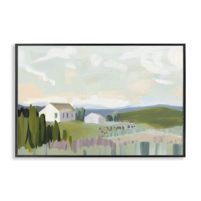 Giclée encadrée Hillside Haven Cottage, conception par Elara Yasna, Giclée encadrée noir minuit, H 20 po x l 30 po
