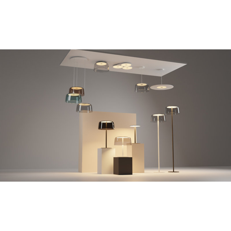 Yurei LED Desk Table Lamp, Clear, Matte White