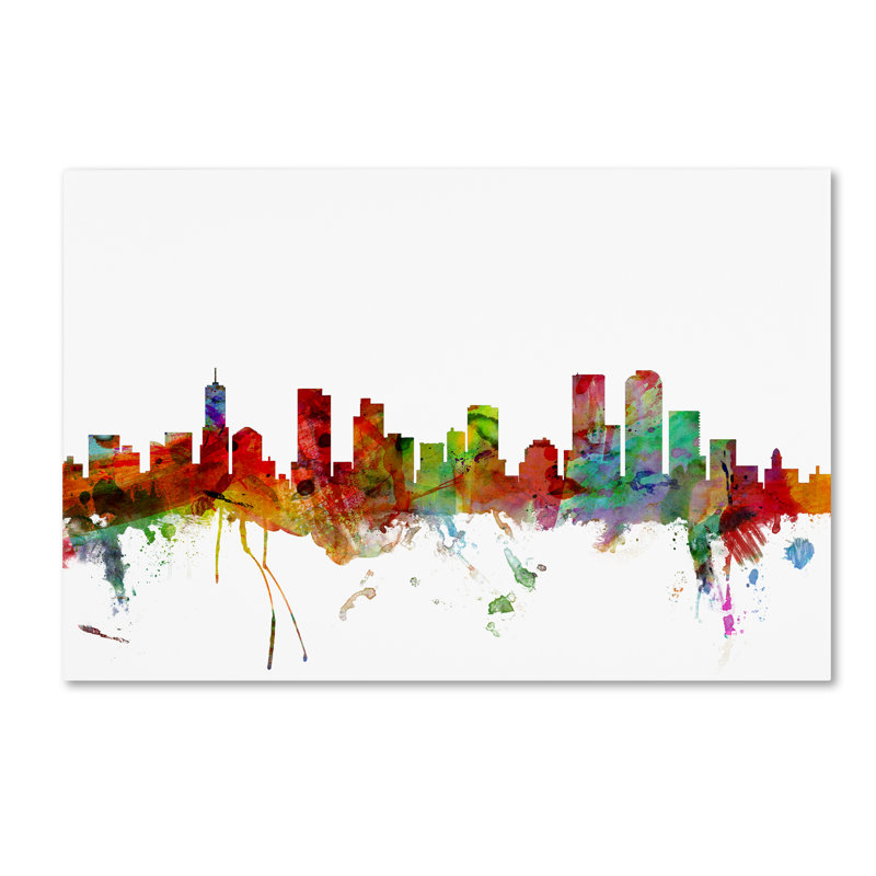 « denver colorado horizon », reproduction d’impression sur toile tendue, H 16 po x l 24 po x P 2 po