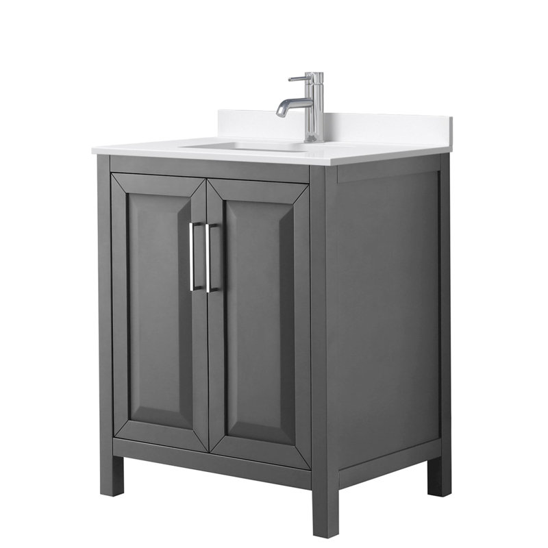 Daria 30'' W Vanity, Polished Chrome, Gray, Giotto Quartz