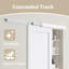 Full-assembled Door Panel, Concealed Track Sliding Barn Door White Primer Solid Wood Closet Doors With Installation Hardware Kit-131098482-131098487