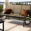 Banc de patio coulissant avec 3 sièges, filet brun mélangé, structure en métal, 57,9 po x 27,6 po, charge extérieure 660 lb de chaise d'extérieur en filet respirant et coulissant thermolaqué lisse, hauteur 33,5 po