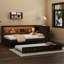 Lit de jour double avec rangement spacieux, à DEL, gigogne - taille de bois antique abondante et charmante-1614906330