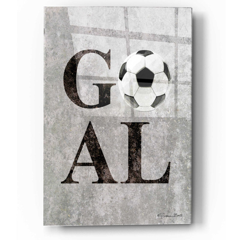 «Soccer GOAL» par Susan Ball, art mural en verre acrylique, H 16 po x l 12 po x P 0,13 po