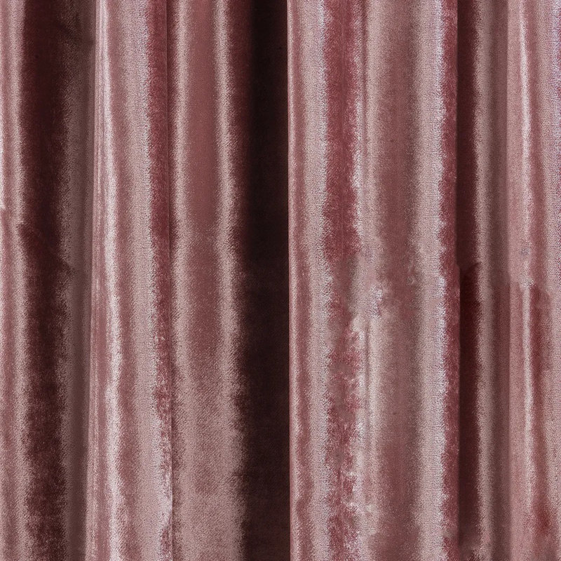 Rideau simple extra long et extra large en velours brillant de luxe, Sangria, L 52 po x L 72 po