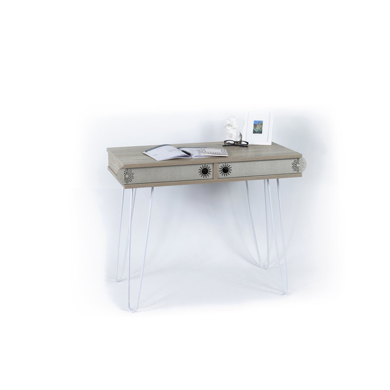 Bureau moderne à 2 niveaux avec pieds en métal Lora