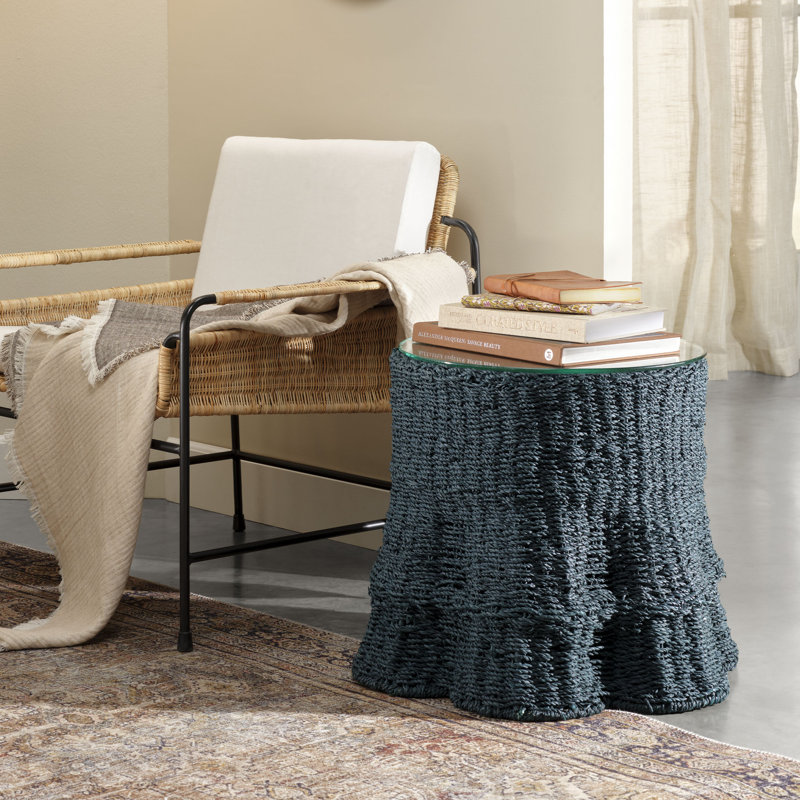 Table d'appoint Falda Seagrass, Verdigris, Vert-de-gris