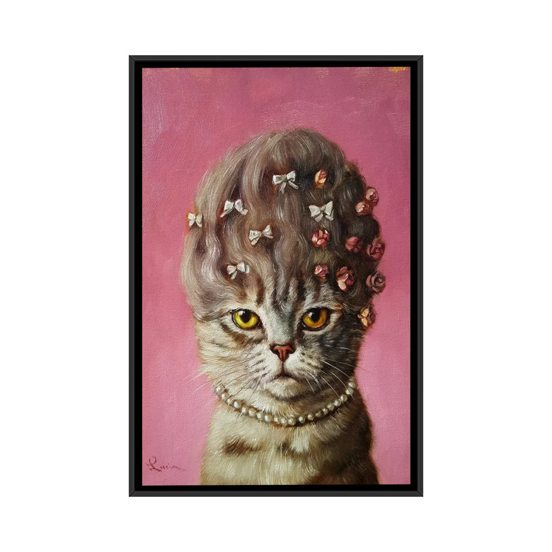 « marie catoinette », reproduction sur toile, H 26 po x l 18 po x P 1,5 po, Toile avec cadre noir, Pas de tapis