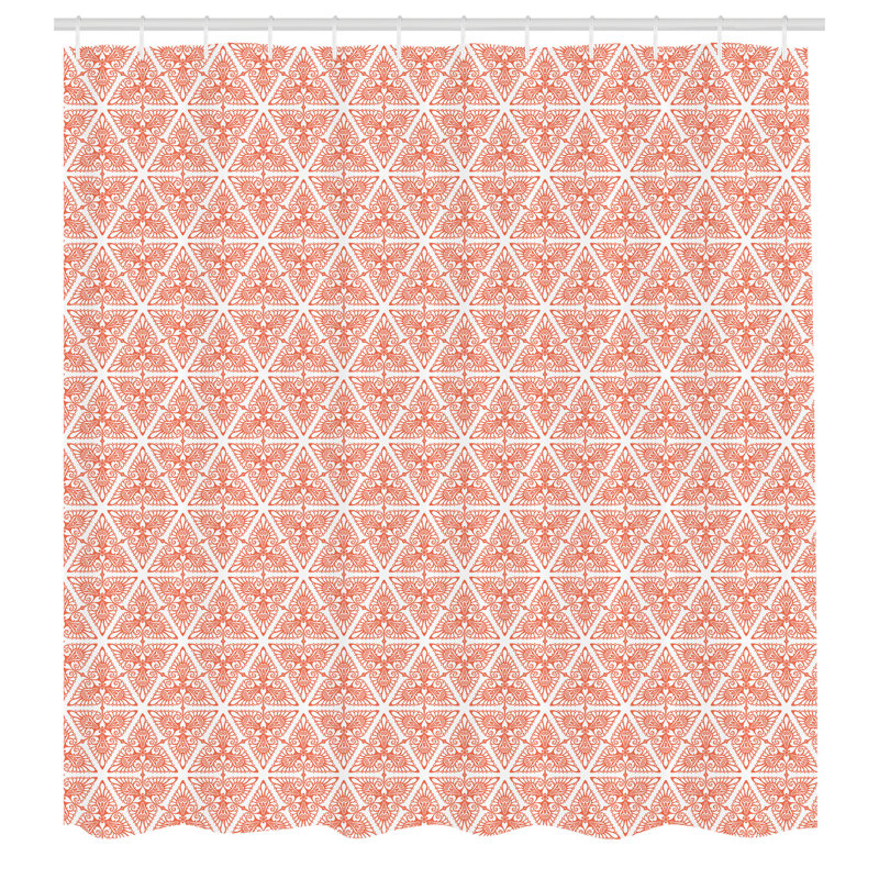 Ensemble de rideau de douche + crochets, H 69 po x l 75 po, Orange foncé