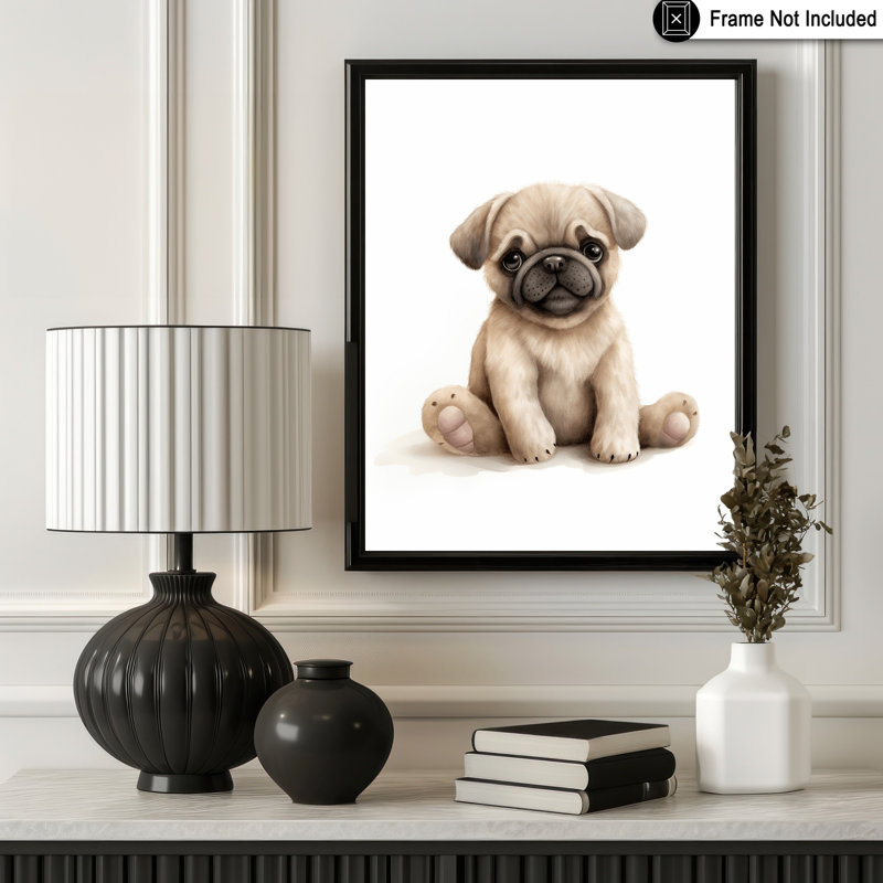 Bébé carlin en peluche, Unframed, Poster, 08"H x 10"W