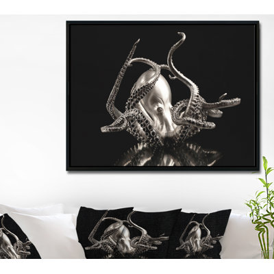 « octopus », reproduction de photo sur toile tendue encadrée