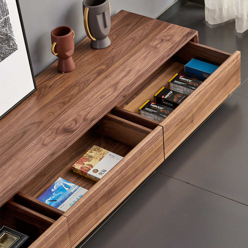 Modern minimalist TV stand with storage cabinet, 11.02"H x 59.06"L x 15.75"W