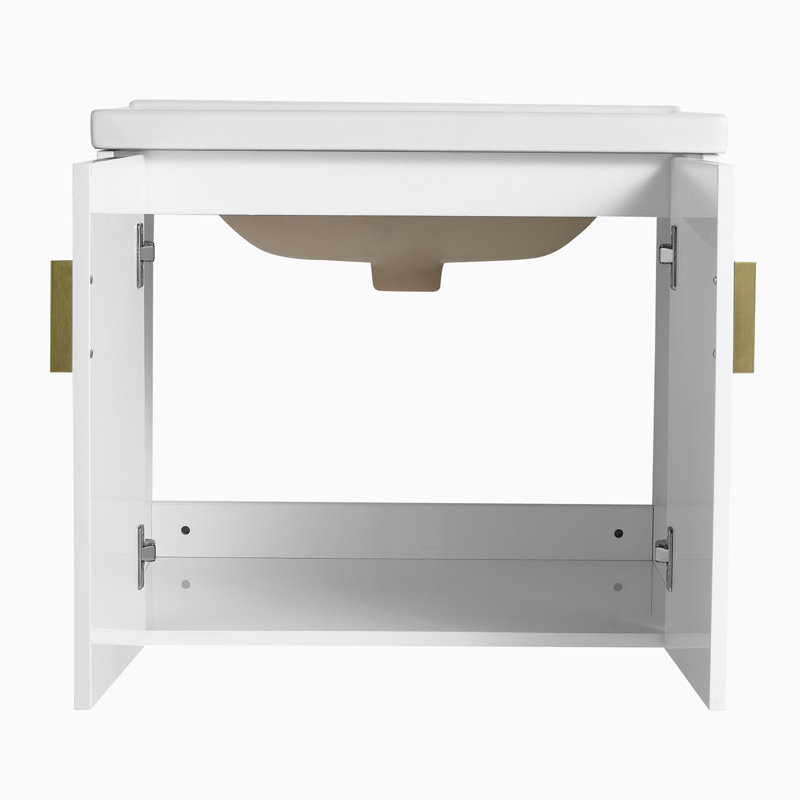 Meuble-lavabo simple 23,8 po avec plateau en céramique Haleh