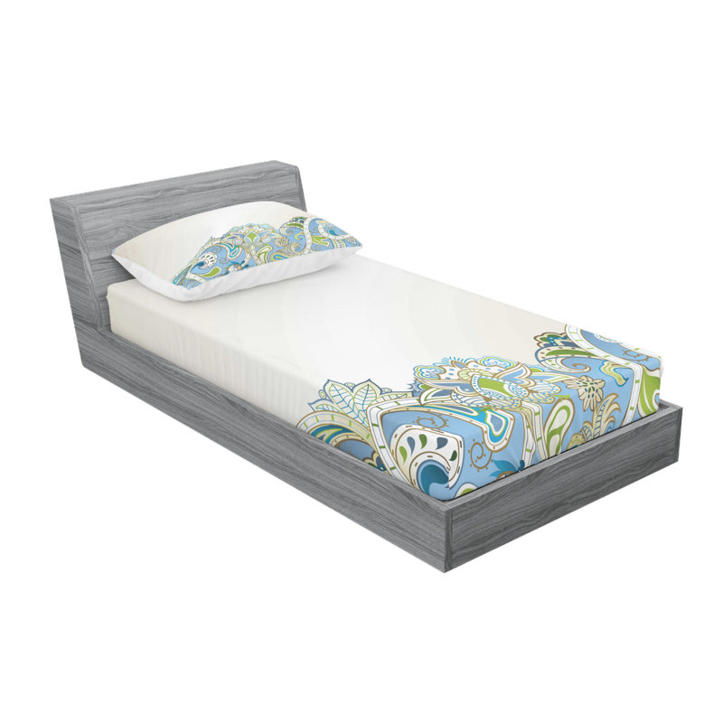 Ensemble de draps à motif floral, Ensemble de draps pour lit simple TG avec drap-hou
