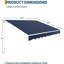 Auvent rétractable manuel 12 pi x 10 pi avec manivelle, polyester enduit de polyuréthane imperméable, cadre en aluminium pour terrasse, patio, porche, balcon-138530988-124609183-124609180