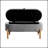 Storage Bench  Cushioned Seat Corduroy Upholstery Lift Top Solid Wood Legs 1pc